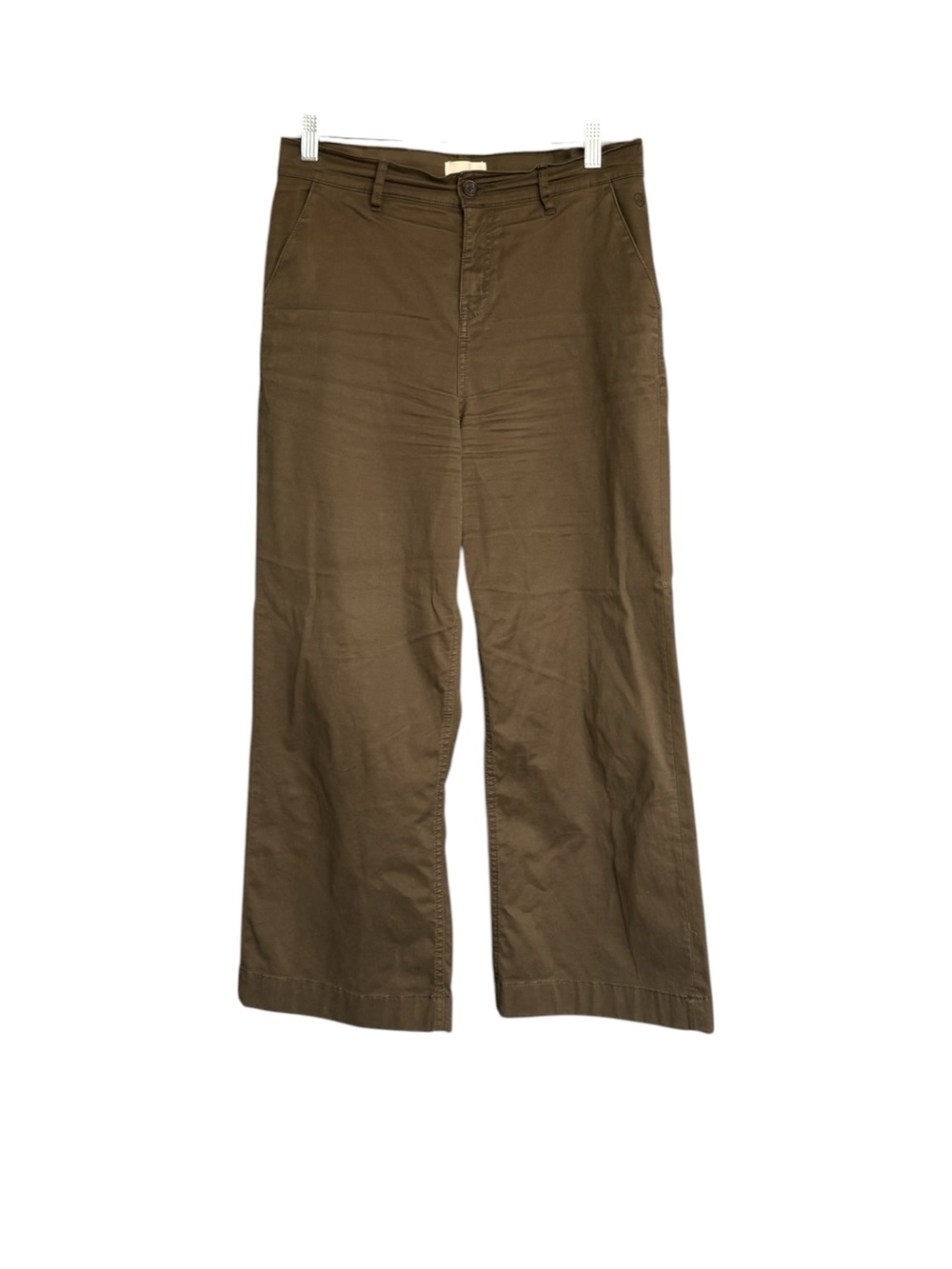 KOTN Egyptian Cotton Olive Green Wide Leg Cropped Pants Size 8